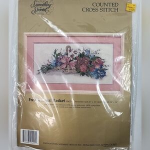 French Floral Basket Counted Cross Stitch Kit by Candamar Designs 50425 New